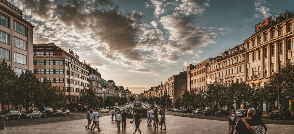 prague, wenceslas square, city