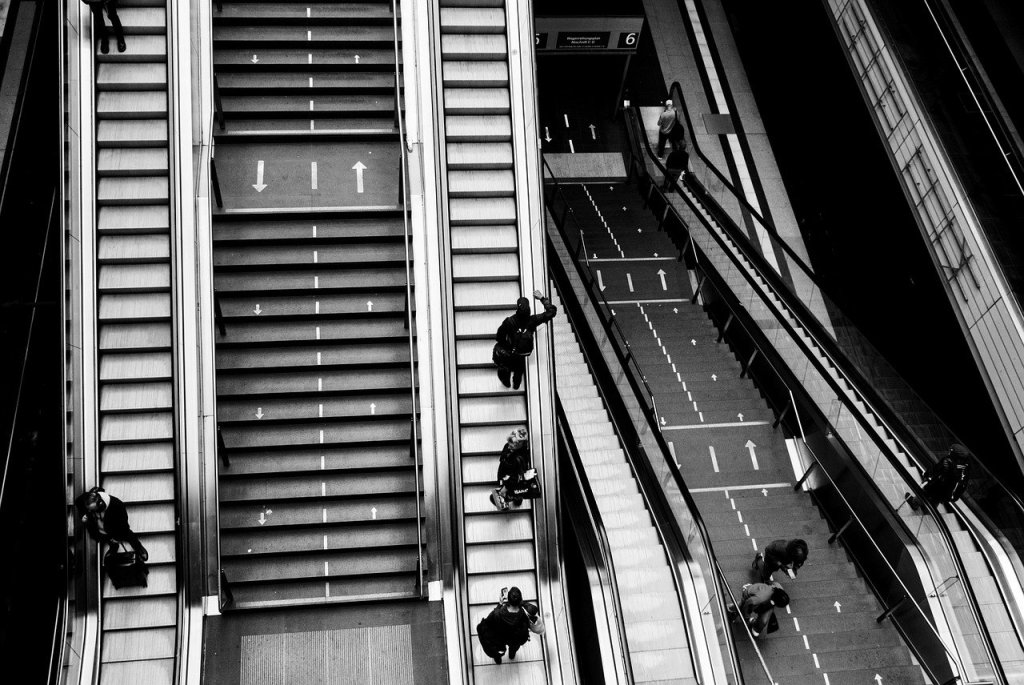 station, stairs, escalator